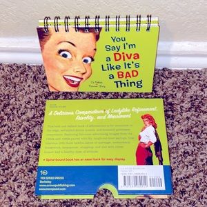 Novelty gift Spiral-bound diva book with easel for easy display